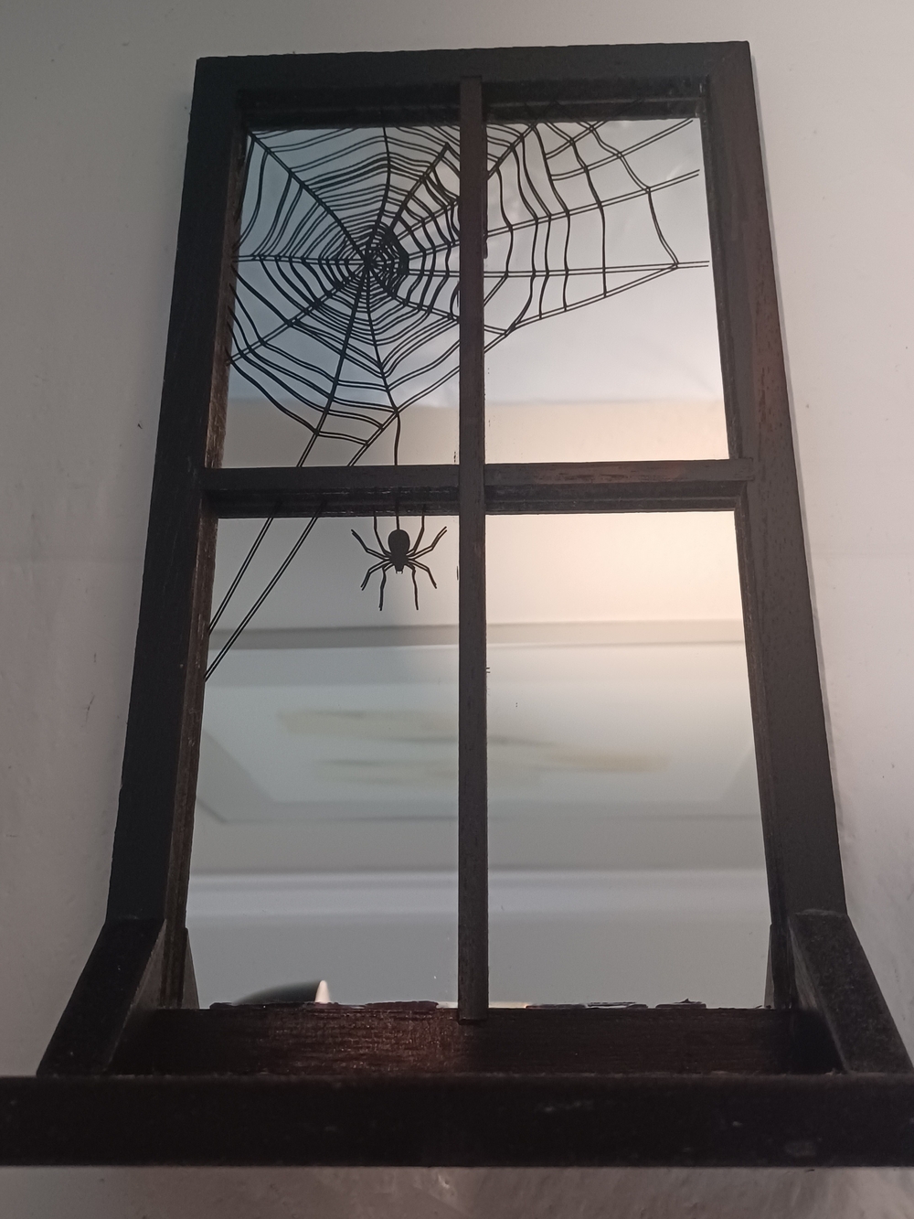 Black Spider Web Window Sticker - Halloween Window Decal
